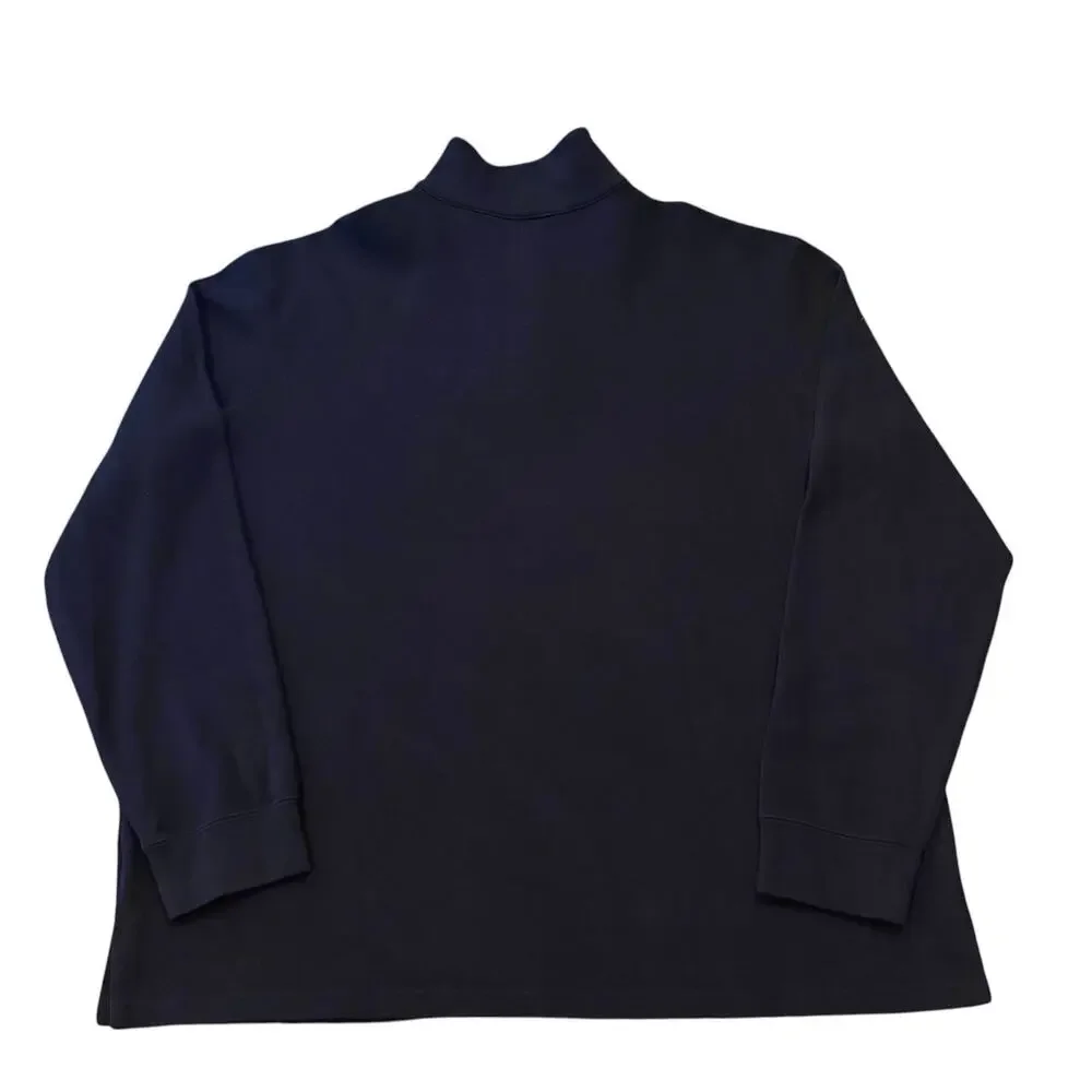 Vintage Polo Ralph Lauren Estate Rib 1/4 Zip Pullover Navy Blue XXL